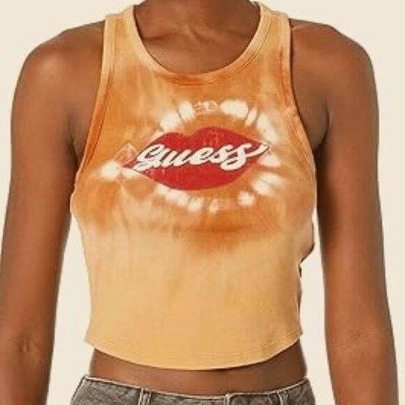 GUESS Women's Sleeveless Lips Logo Tank - Picture 1 of 12